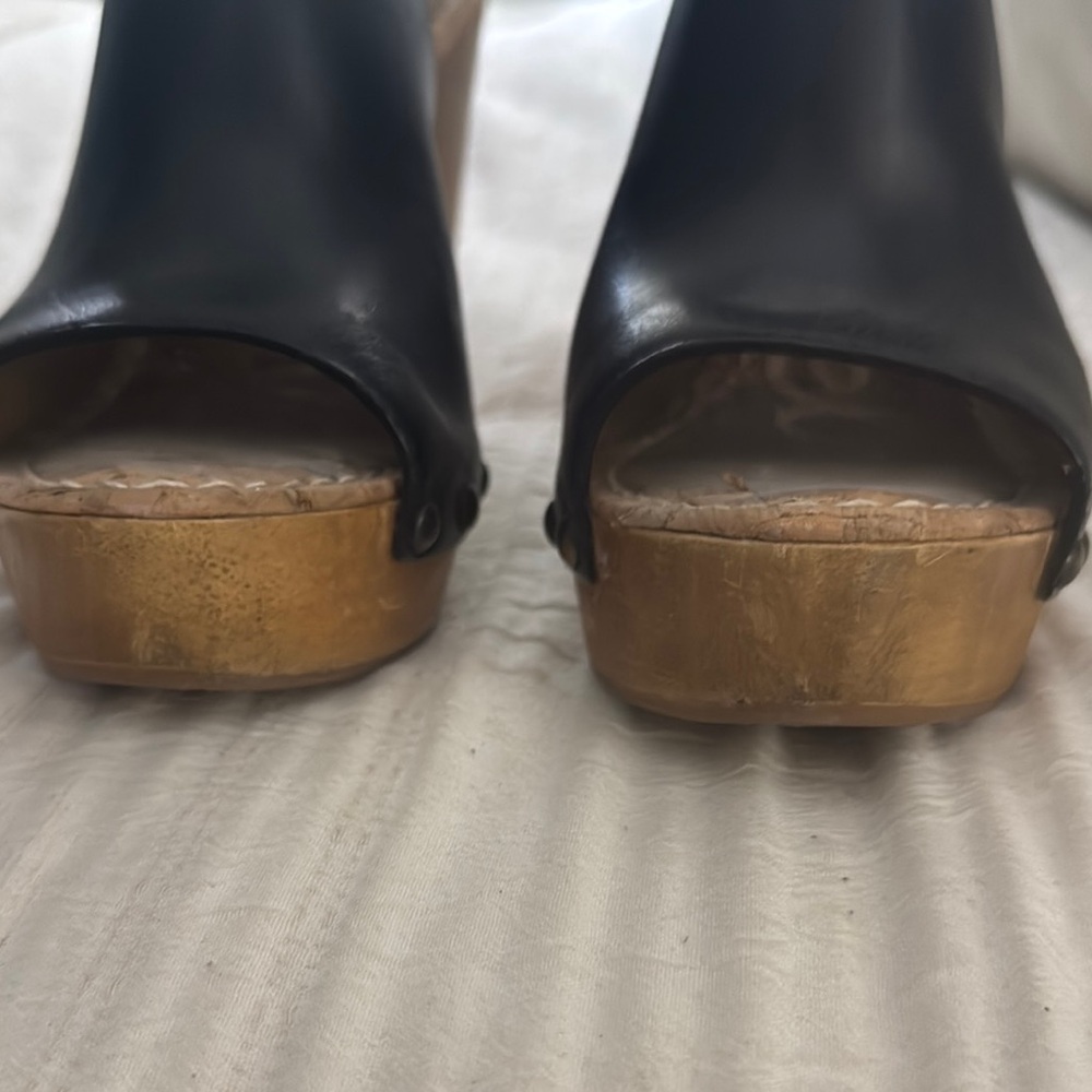 Sam Edelman Black and Brown Leather Mules - Picture 2 of 3